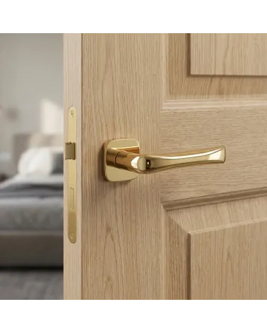 Polished gold finish door handle FOLD