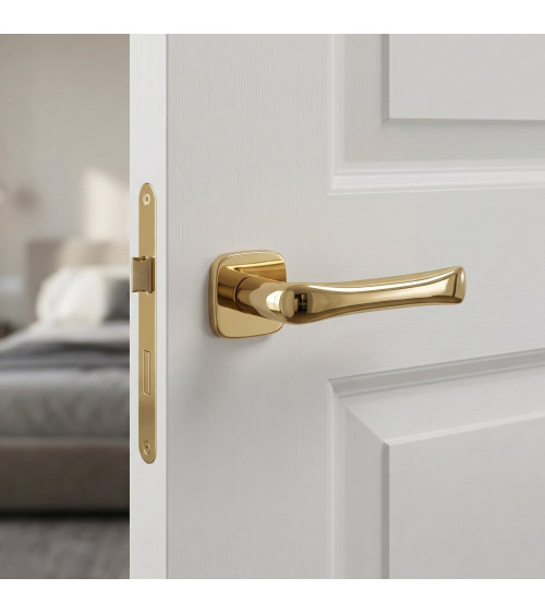 Polished brass FOLD design door handle