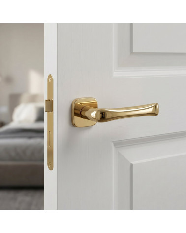Polished gold finish door handle FOLD