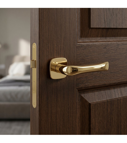 Polished brass FOLD design door handle
