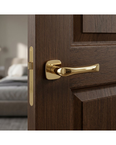 Polished gold finish door handle FOLD