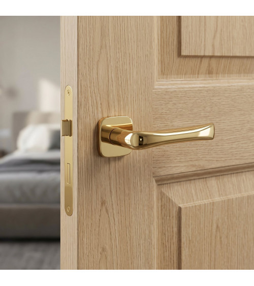 Polished brass FOLD design door handle