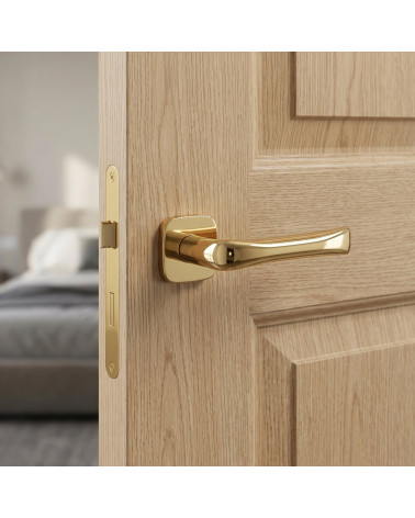 Polished gold finish door handle FOLD