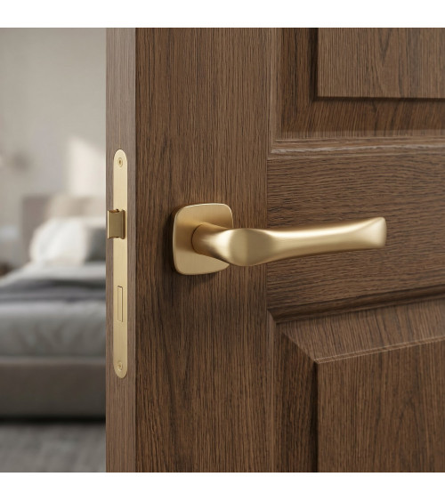 Satin brass FOLD design door handle