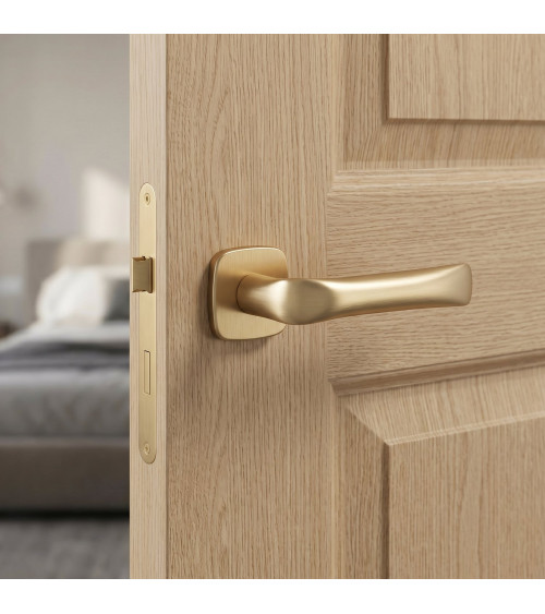 Satin brass FOLD design door handle