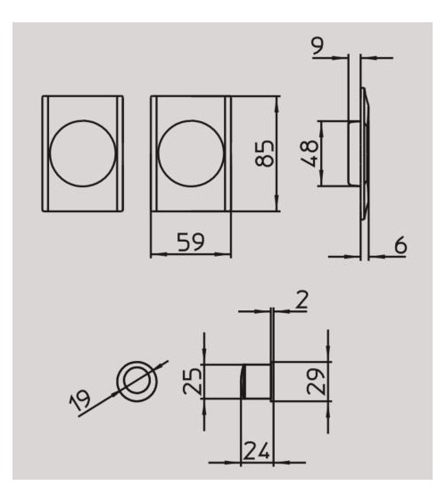 MANDELLI 1038T brass sliding door handle designer handle