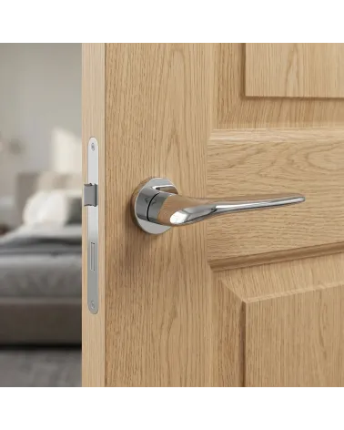 Polished chrome door handle JULIA
