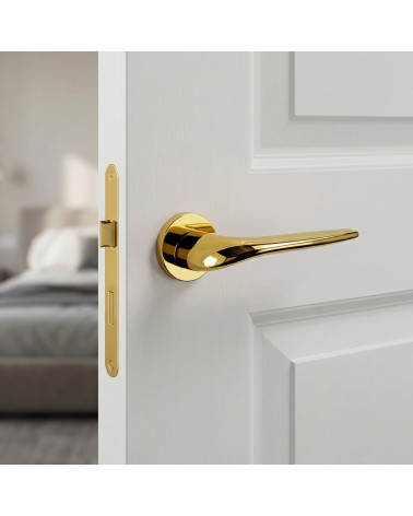 Polished gold door handle JULIA