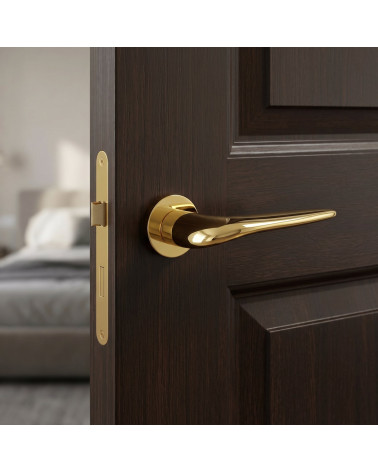 Polished gold door handle JULIA