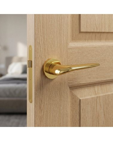 Polished gold door handle JULIA