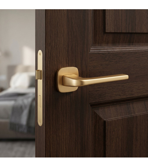 Solo door handle matte gold rounded