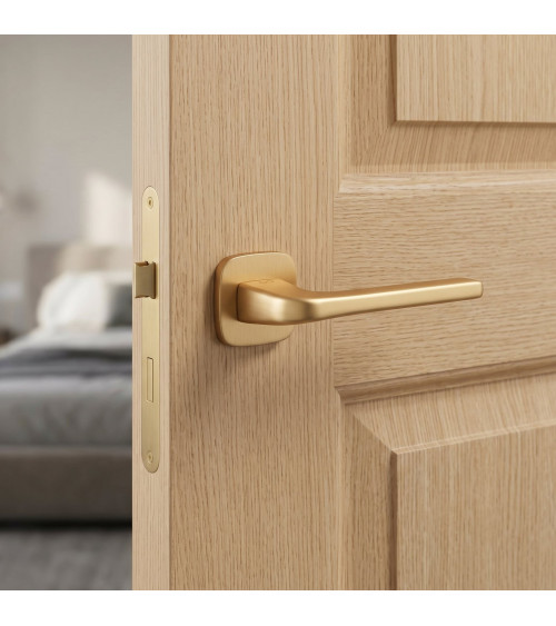 Solo door handle matte gold rounded