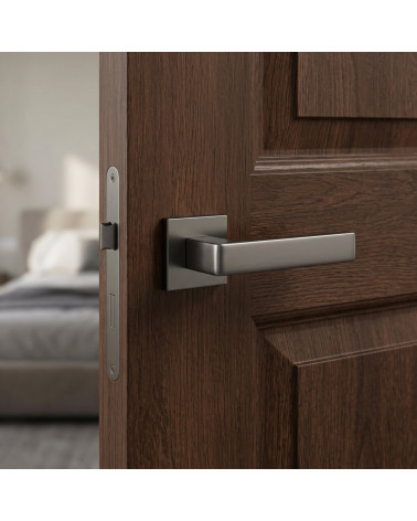Apollo square titanium door handles