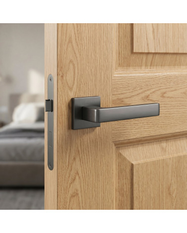 Apollo square titanium door handles