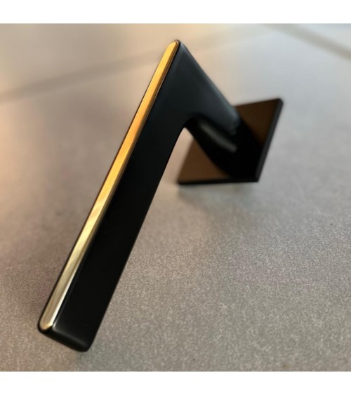 Ferrara square black and gold door handle - design handle