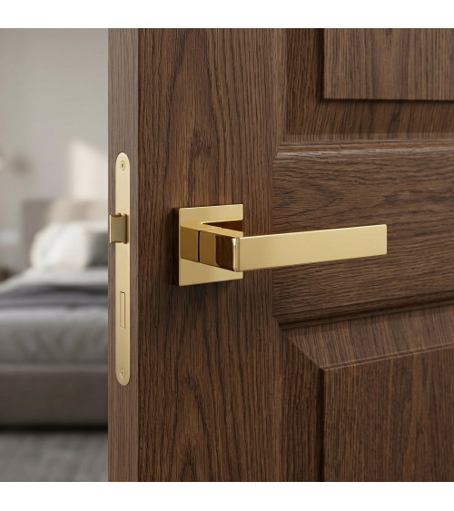 Polished gold Apollo door handle designer handle