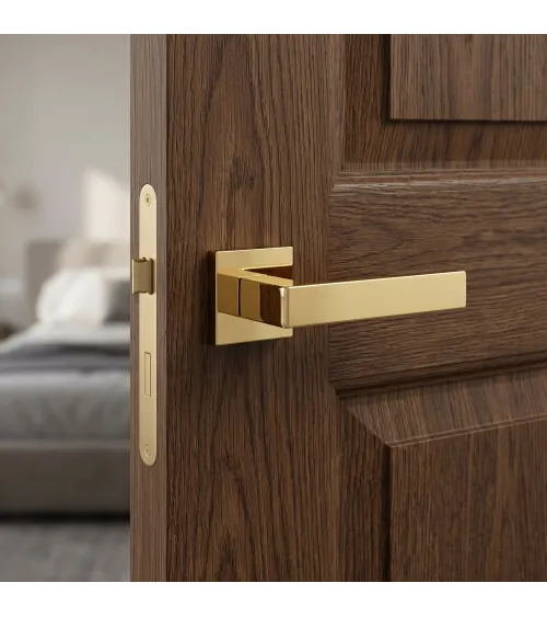 Polished gold Apollo door handle designer handle