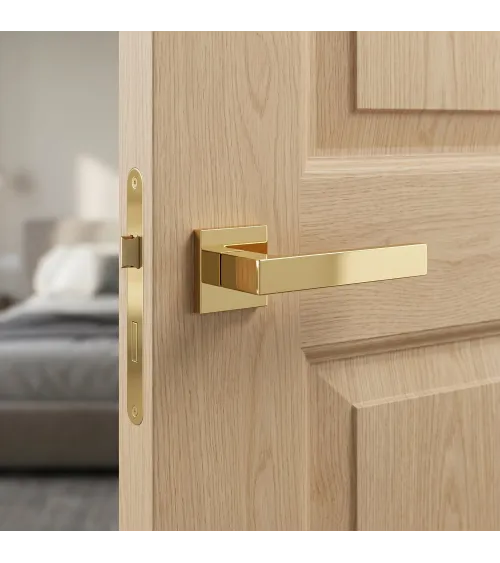 Polished gold Apollo door handle designer handle