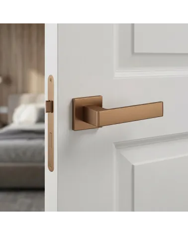 Apollo square door handles light brown