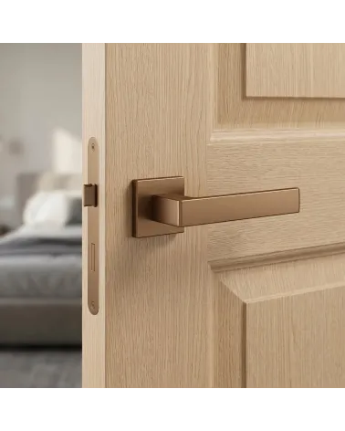 Apollo square door handles light brown