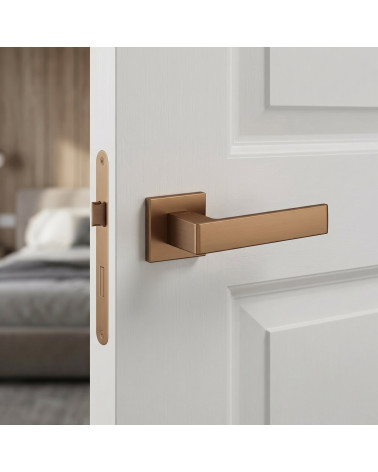 Apollo square door handles titanium