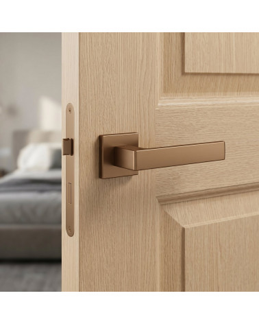 Apollo square door handles titanium