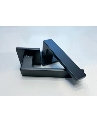 Black Apollo door handle designer handle mounted on a plate