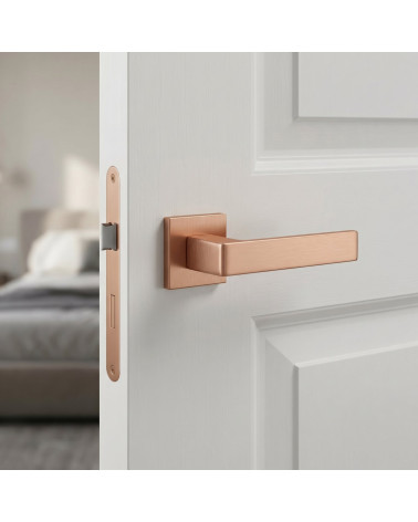 Copper finish Apollo square door handles