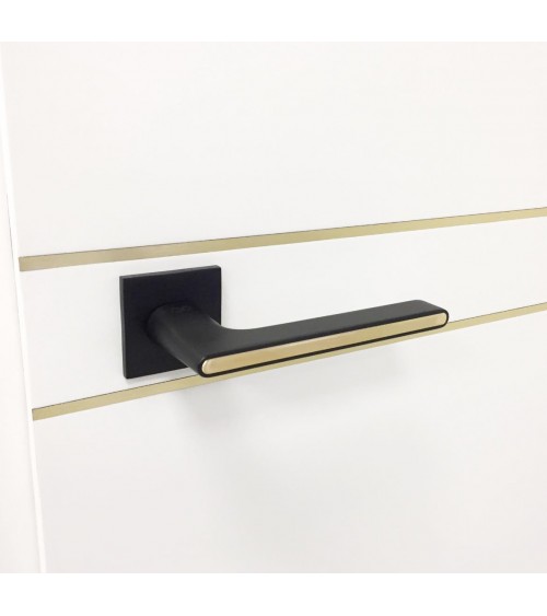 Ferrara square black and gold door handle - design handle