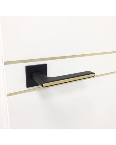 Black and Gold Square Ferrara Door Handle - designer handle