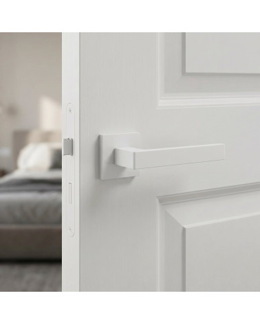 White Apollo square door handles