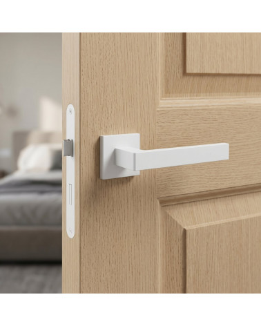 White Apollo square door handles
