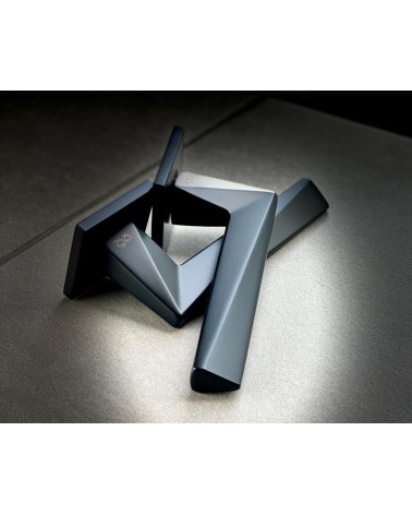 Black DIAMANT door handle designer handle set on a dark background