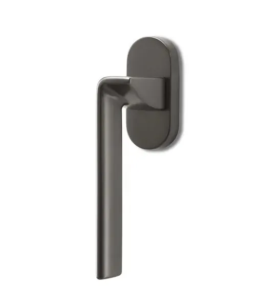 EDGE brass window handle on Ento round rose