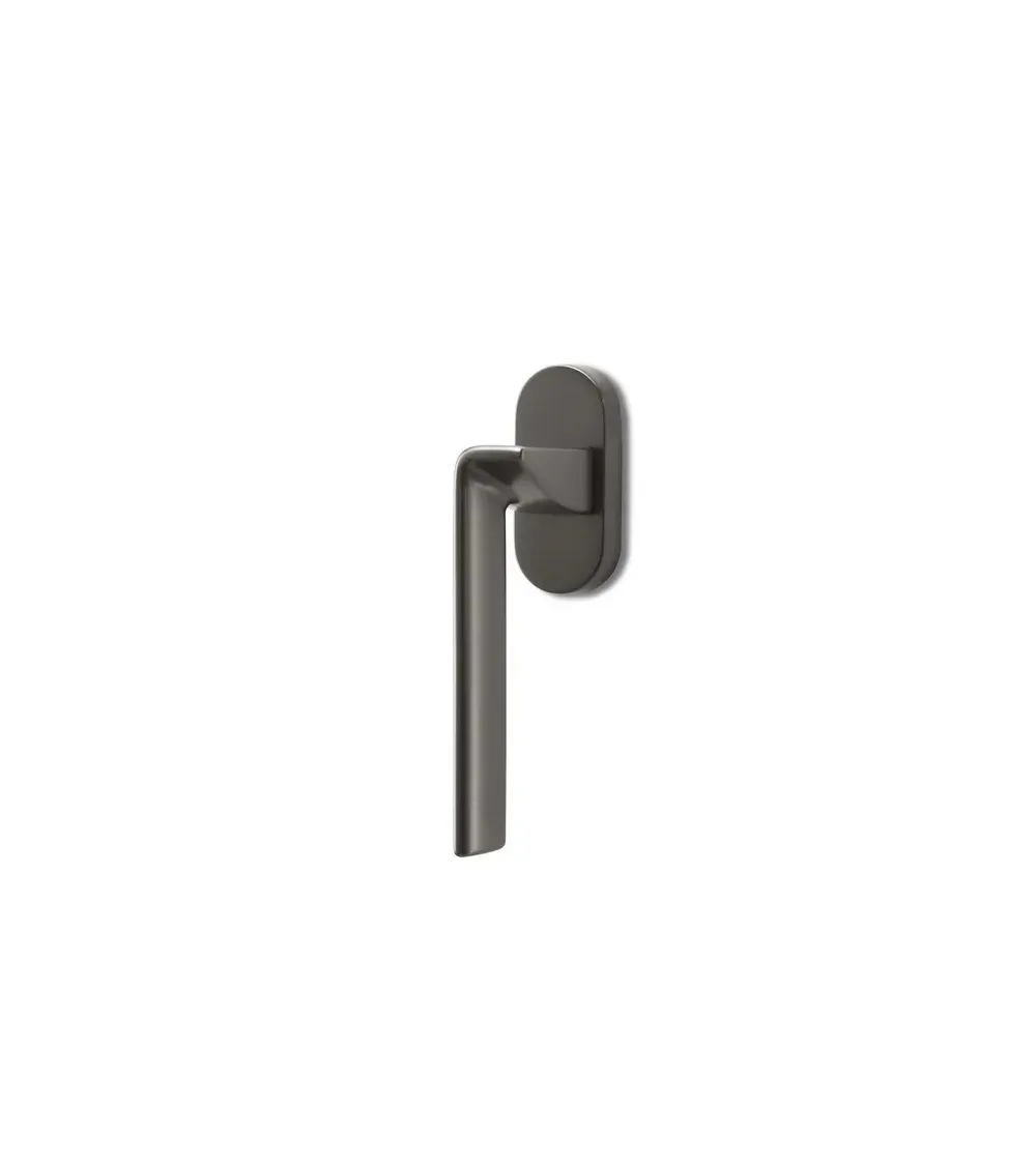 EDGE brass window handle on Ento round rose