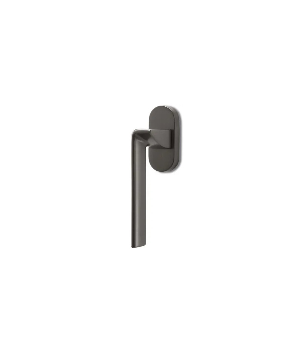 EDGE brass window handle on Ento round rose