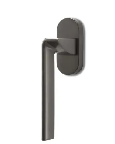 EDGE brass window handle on Ento round rose