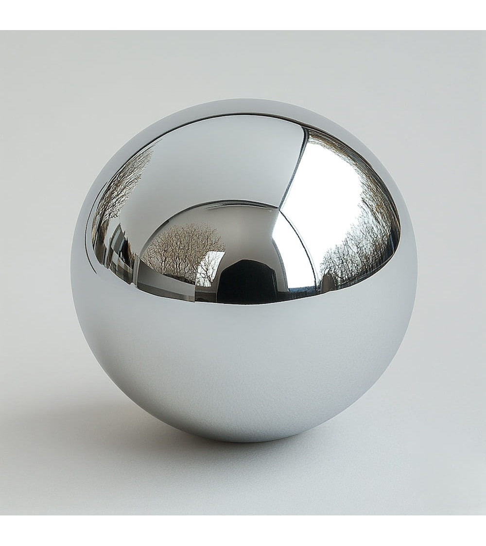 Extra-large ball furniture knob in polished stainless steel