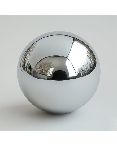 Extra-large ball furniture knob in polished stainless steel