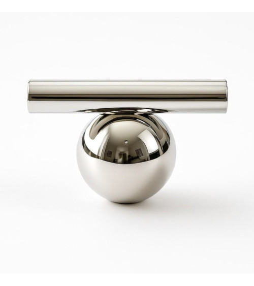 Furniture knob in shiny chrome brass, model 04