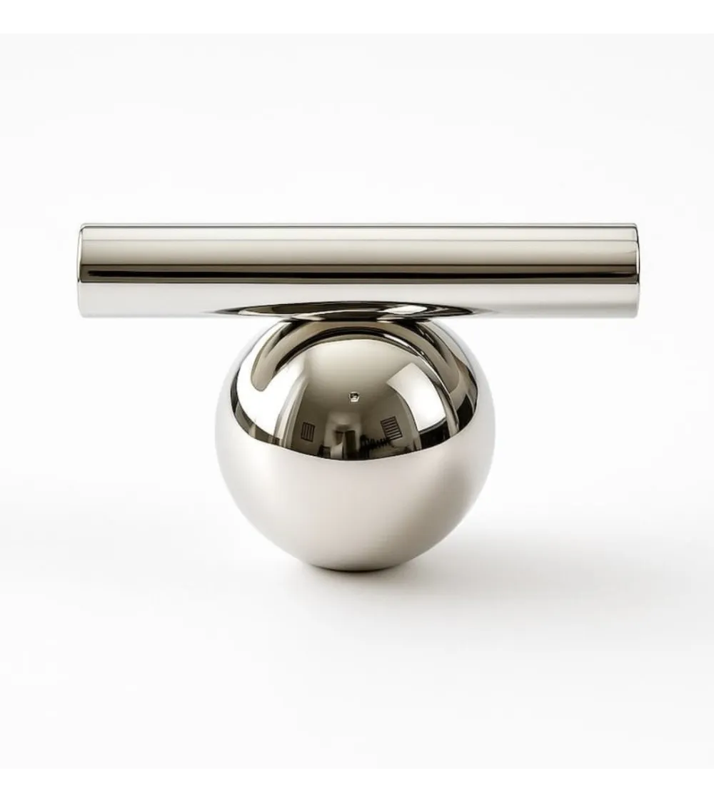 Furniture knob in shiny chrome brass, model 04
