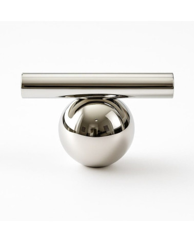 Furniture knob in shiny chrome brass, model 04