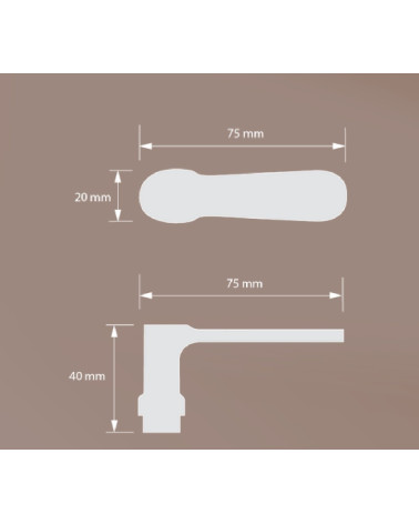 Short brass door handle model "Bernadette" - B137