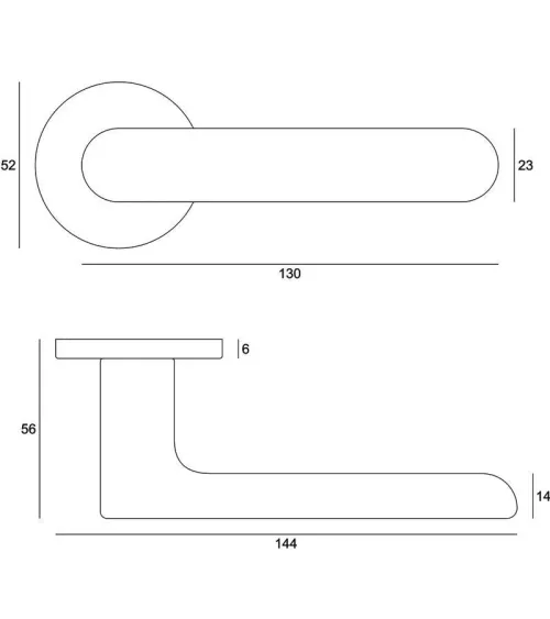 Satin gold door handles Creo