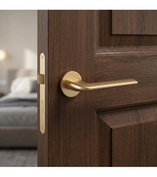 Satin gold ANDREA door handle design handle