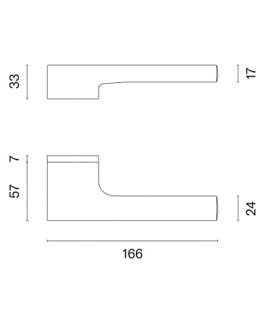LUPINA door handle with dimensions