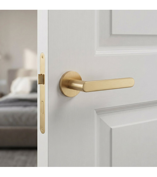 Satin gold door handles Creo