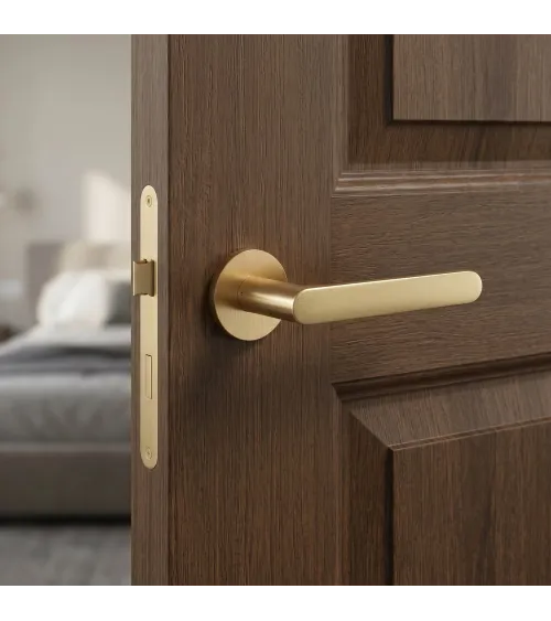 Satin gold door handles Creo