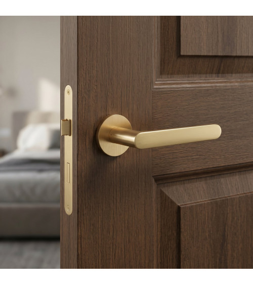 Satin gold door handles Creo