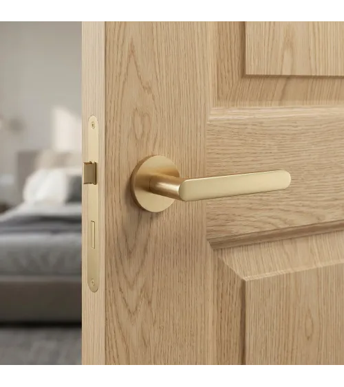 Satin gold door handles Creo